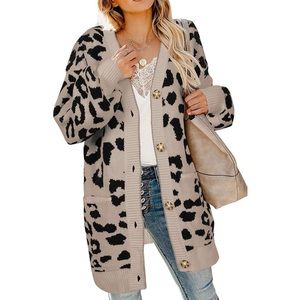 SOULOMELODY MSIKIVER LEOPARD PRINT CARDIGAN - NWOT XL